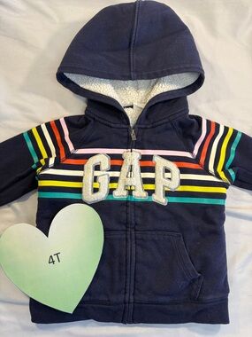 GAP Blue Sweater/Hoodie/Jacket with Colorful Stripes